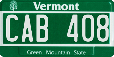 VT license plate CAB408