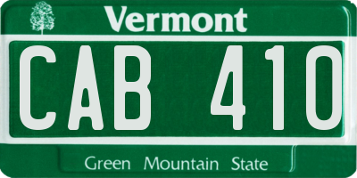 VT license plate CAB410