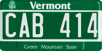 VT license plate CAB414