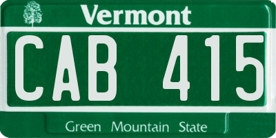 VT license plate CAB415