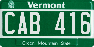 VT license plate CAB416