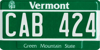 VT license plate CAB424