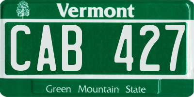 VT license plate CAB427