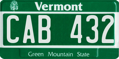 VT license plate CAB432