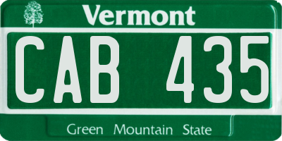 VT license plate CAB435