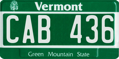 VT license plate CAB436