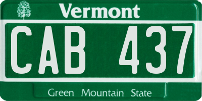 VT license plate CAB437