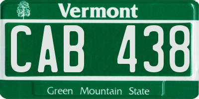 VT license plate CAB438