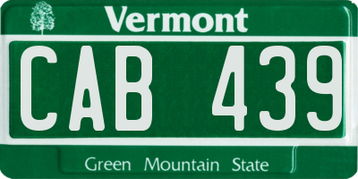 VT license plate CAB439