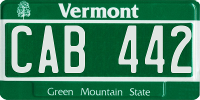 VT license plate CAB442