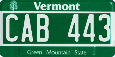 VT license plate CAB443