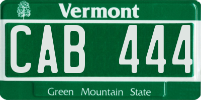 VT license plate CAB444