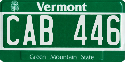 VT license plate CAB446