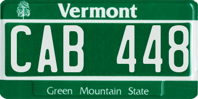 VT license plate CAB448