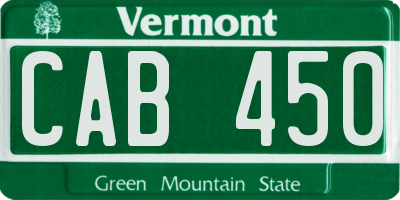 VT license plate CAB450