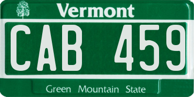VT license plate CAB459