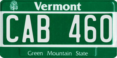 VT license plate CAB460