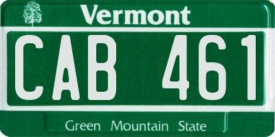 VT license plate CAB461