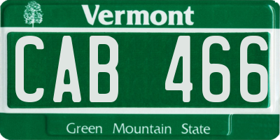 VT license plate CAB466