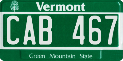 VT license plate CAB467