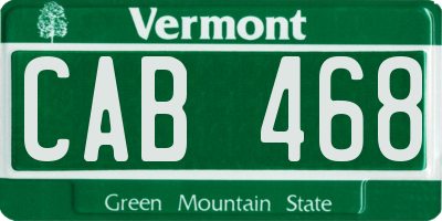 VT license plate CAB468