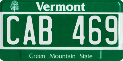 VT license plate CAB469
