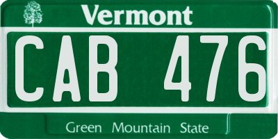 VT license plate CAB476