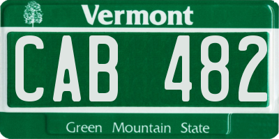 VT license plate CAB482
