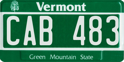 VT license plate CAB483