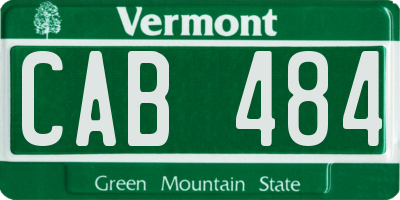 VT license plate CAB484
