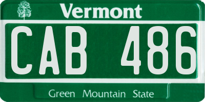 VT license plate CAB486