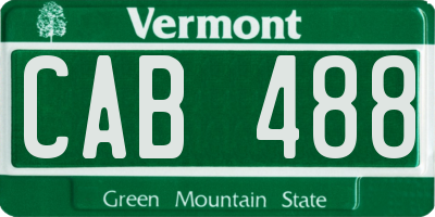 VT license plate CAB488
