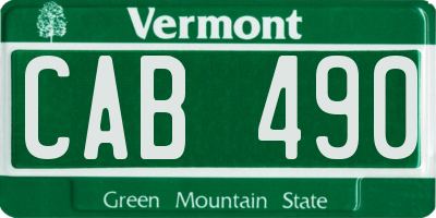 VT license plate CAB490