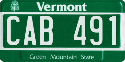 VT license plate CAB491