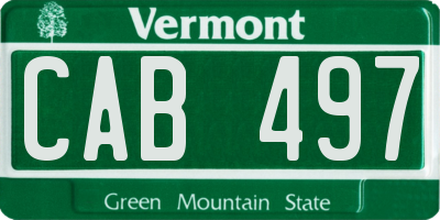 VT license plate CAB497
