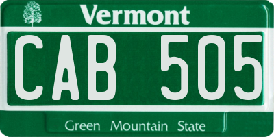 VT license plate CAB505