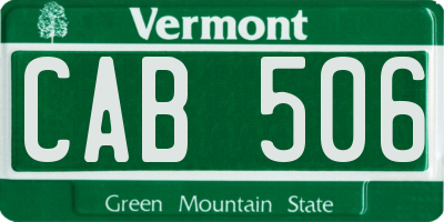 VT license plate CAB506
