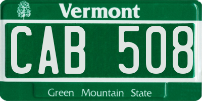 VT license plate CAB508