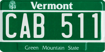 VT license plate CAB511