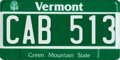 VT license plate CAB513