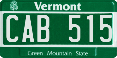 VT license plate CAB515