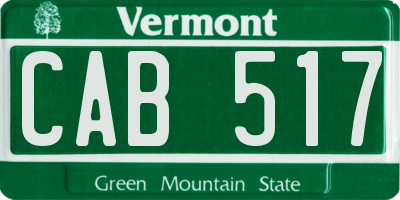 VT license plate CAB517