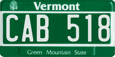 VT license plate CAB518
