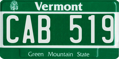 VT license plate CAB519