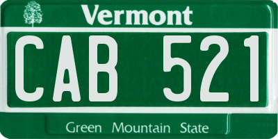 VT license plate CAB521