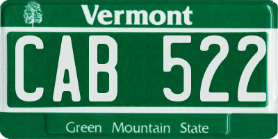 VT license plate CAB522