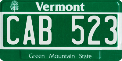 VT license plate CAB523