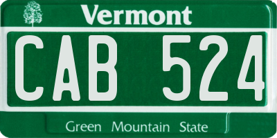 VT license plate CAB524