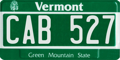 VT license plate CAB527