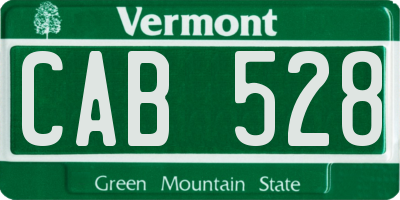 VT license plate CAB528